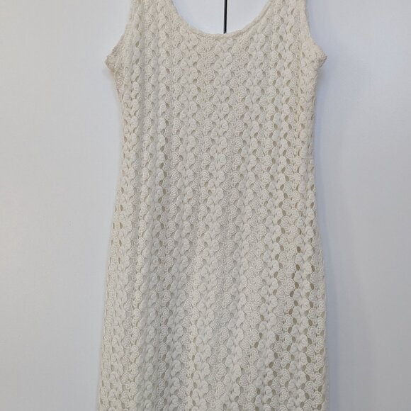 Xhilaration White Knit Dress with slip - Picture 3 of 8
